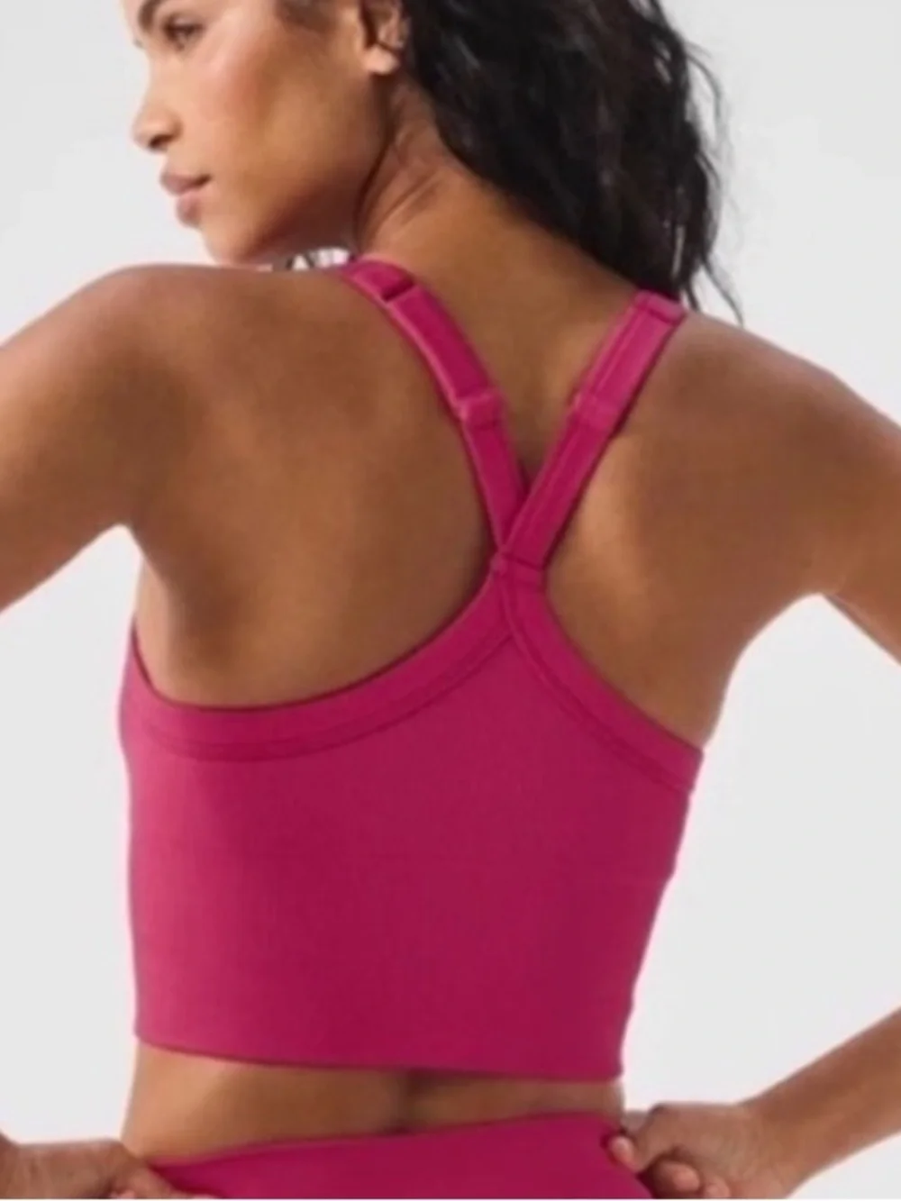 ALO Yoga Hot Pink Ribbed Sports Bra